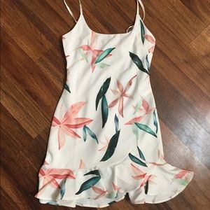 Showpo white floral mini dress